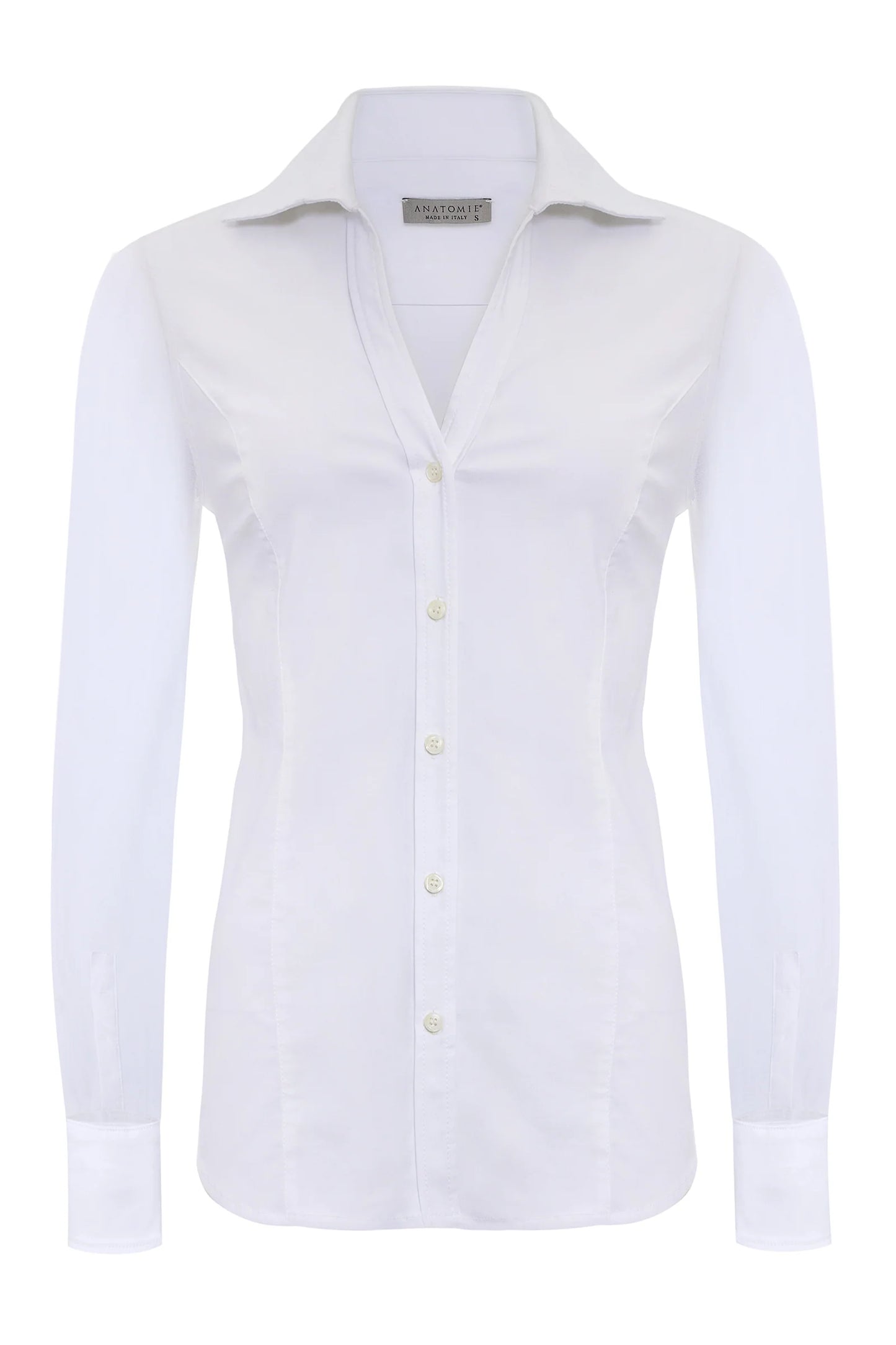 Beth Button-Front Shirt White