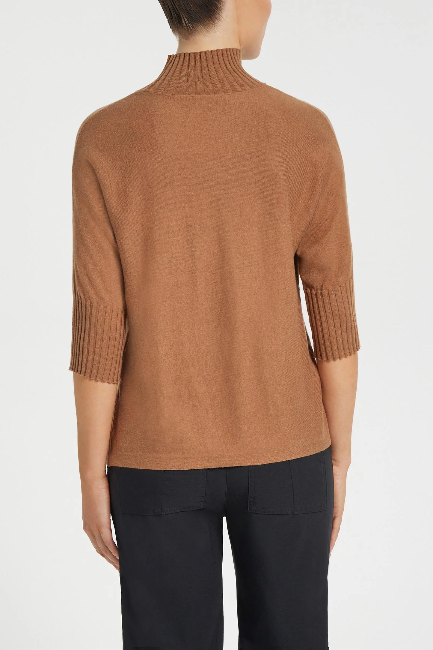 Ash Ribbed Mock Neck Sweater