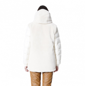 Sherpa-Puffer Long Jacket with Hood