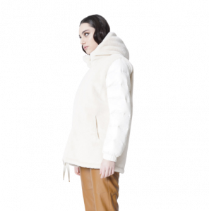 Sherpa-Puffer Long Jacket with Hood