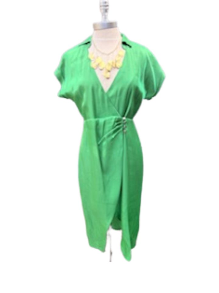 Shimmer Satin Green Dress S Shimmer Satin Green Dress S