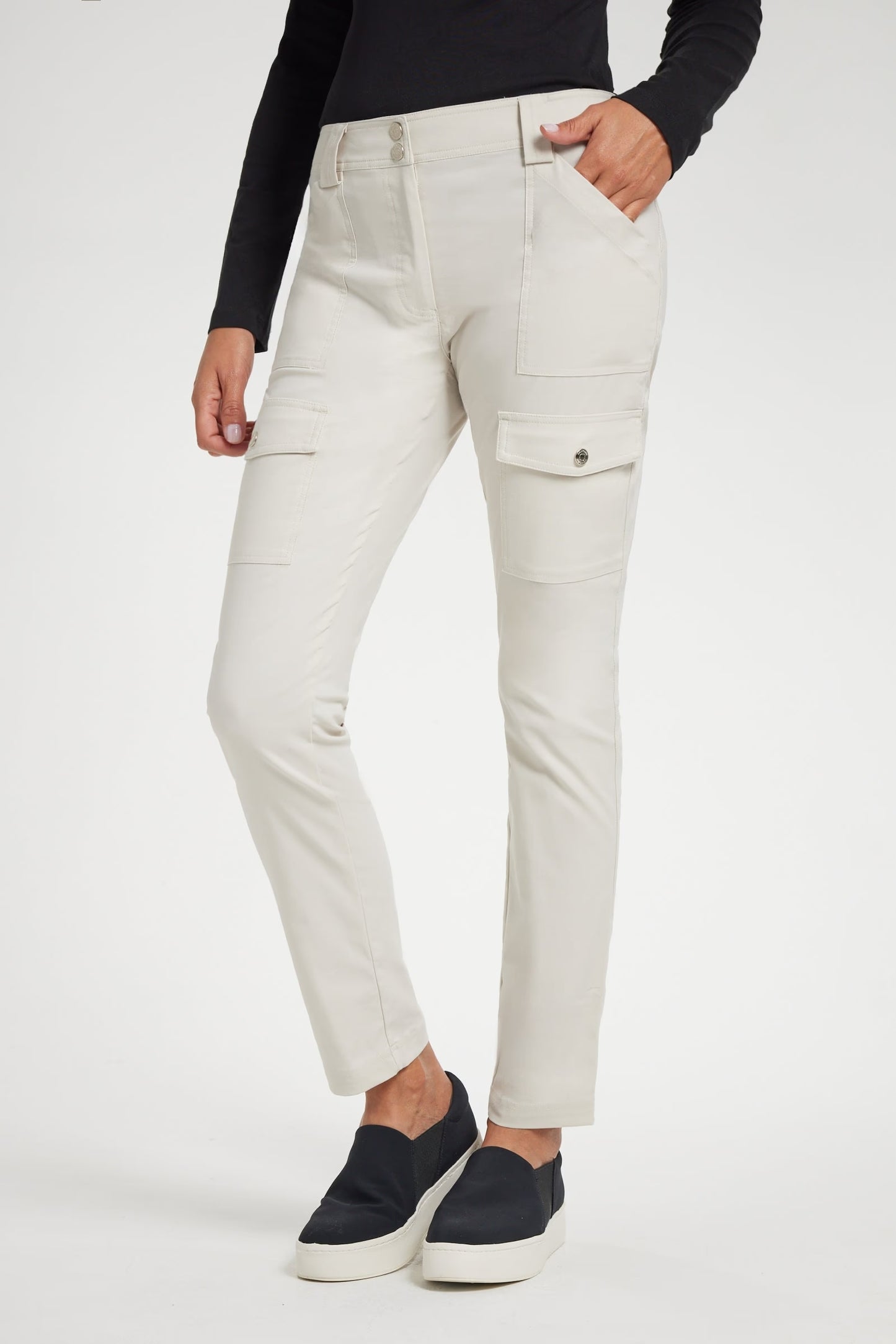 Kate Skinny Cargo Pant in Stone