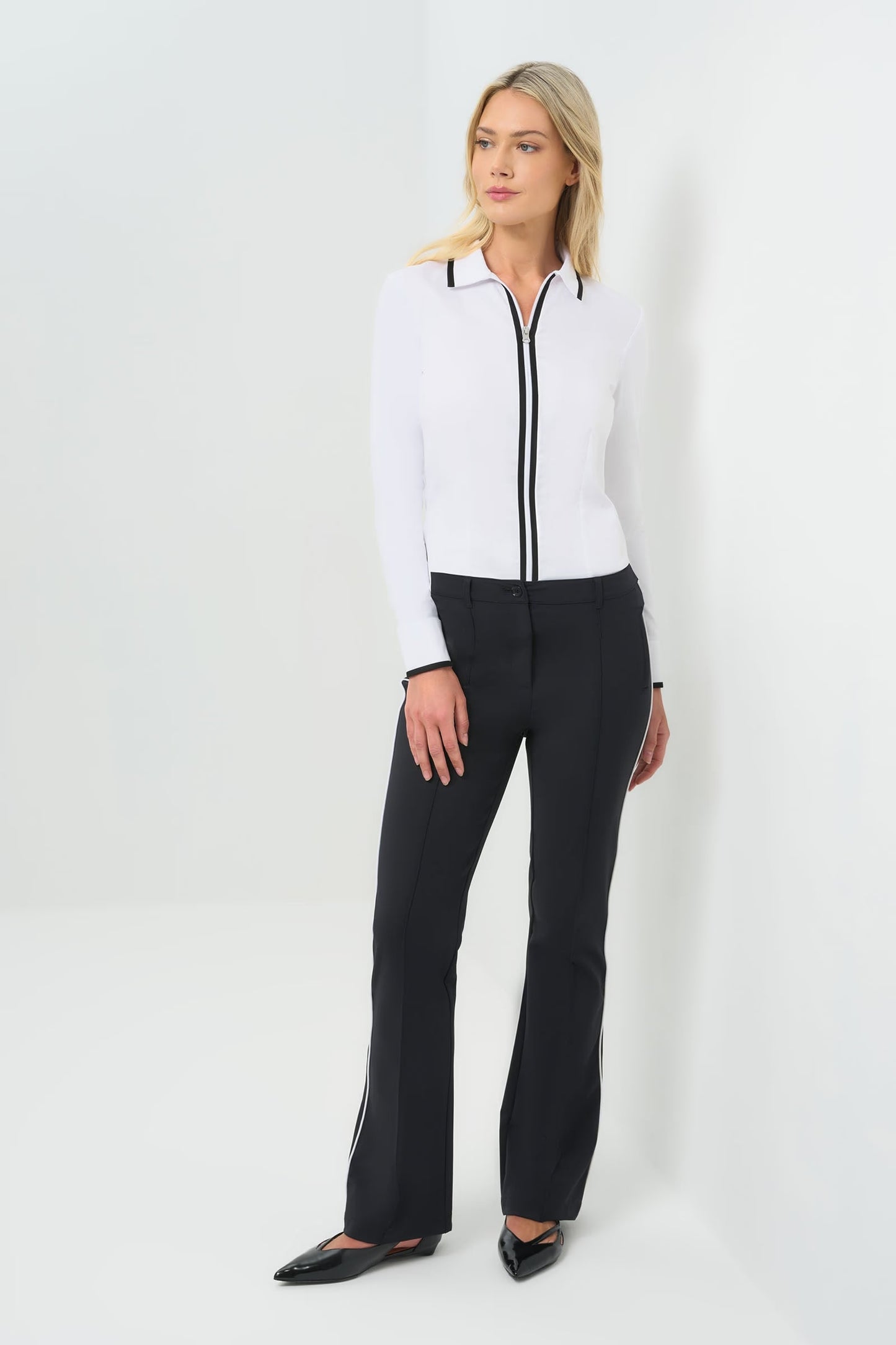 Winny Stripe Performance Twill Bootcut Pant