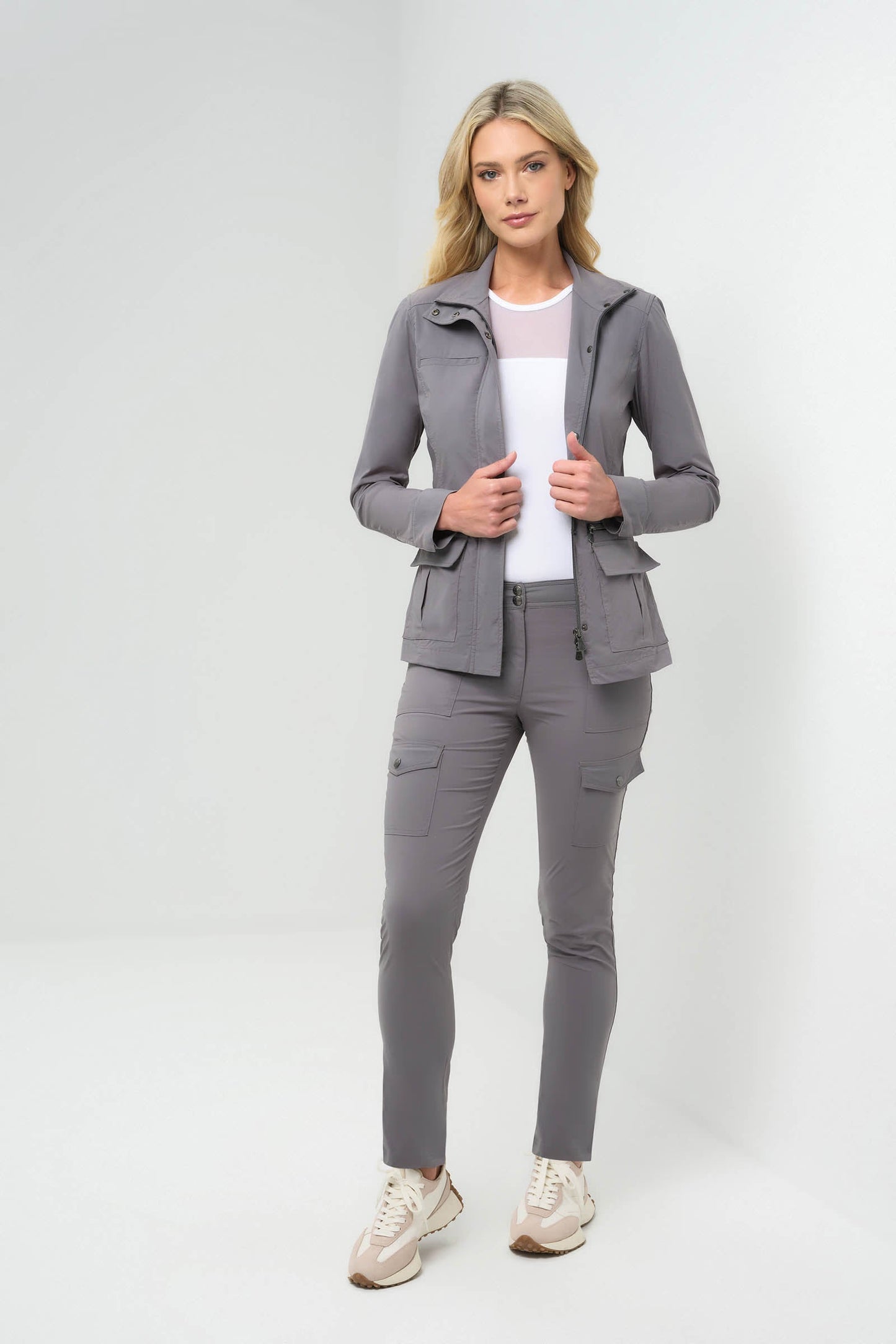 The Kate Skinny Cargo Pant in Grey