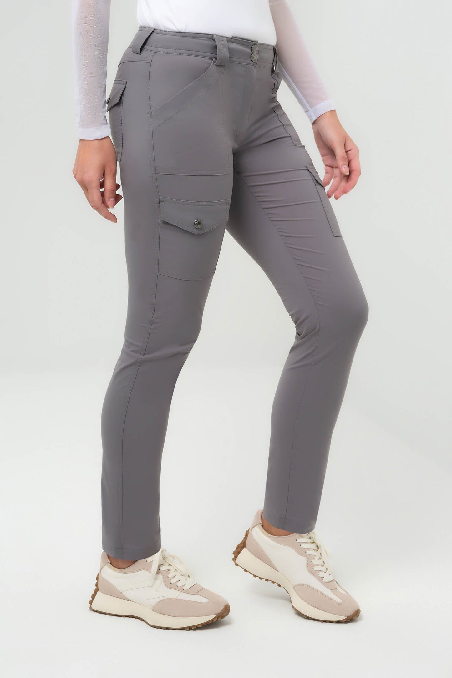 The Kate Skinny Cargo Pant in Grey