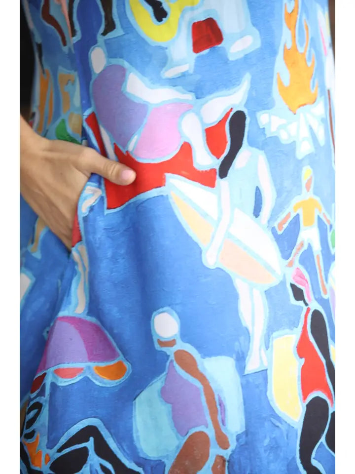 Blue Sunbathers Dress