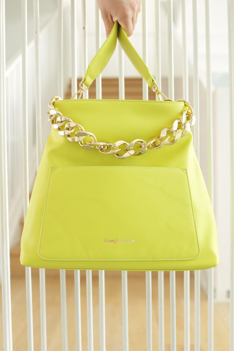 Grass Green Shoulder Handbag with Chain