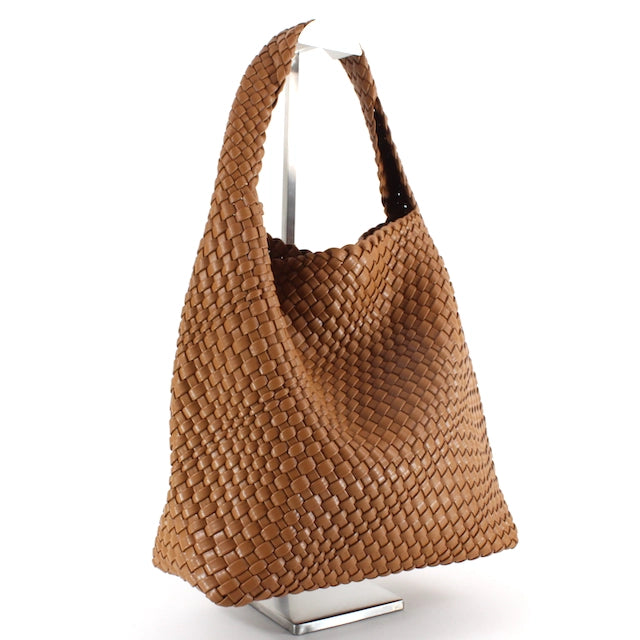 Woven Hobo Handbag with Cosmetic Pouch