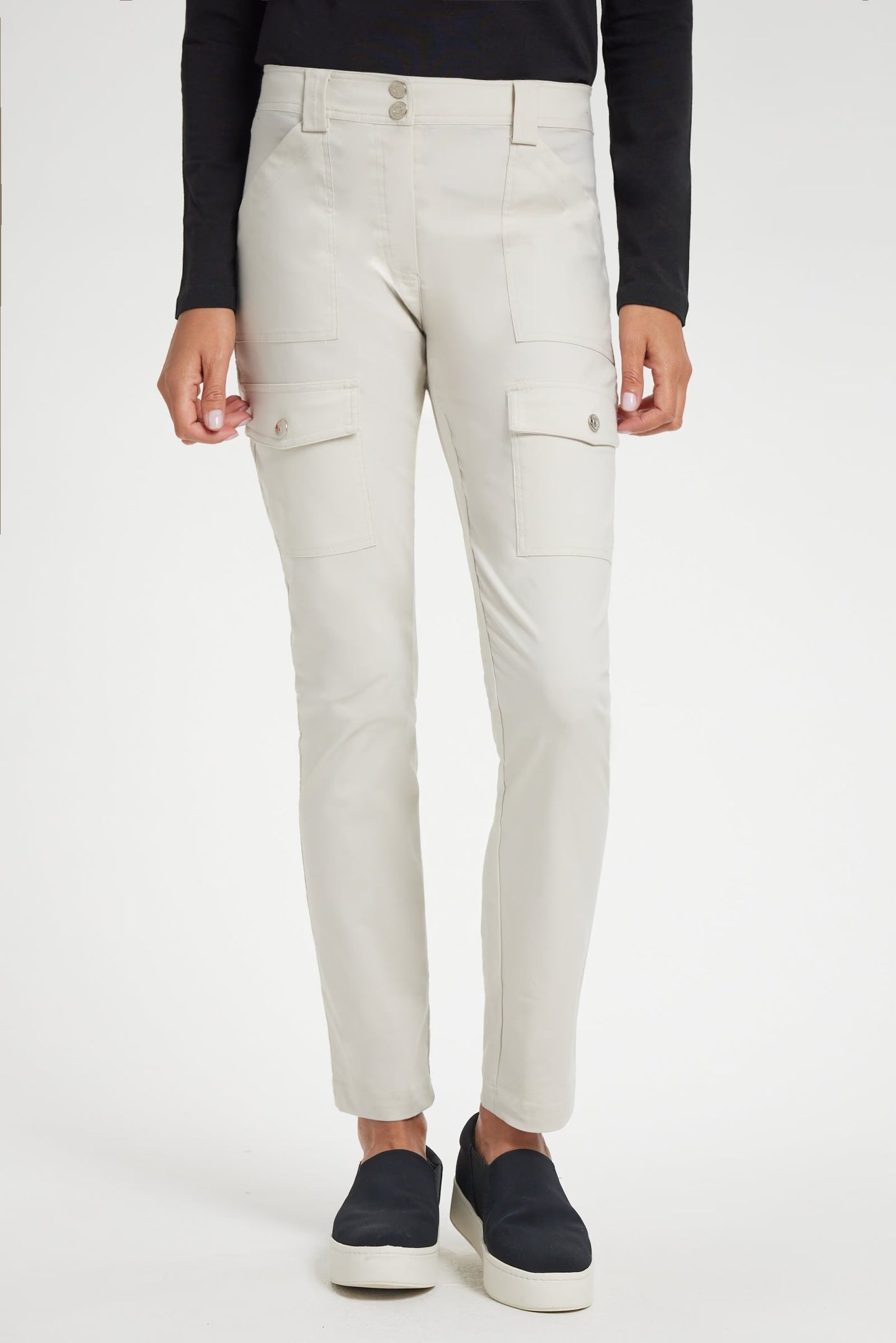 Kate Skinny Cargo Pant in Stone