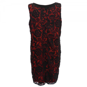 Black Lace Overlay Colored Dress