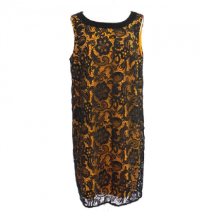 Black Lace Overlay Colored Dress