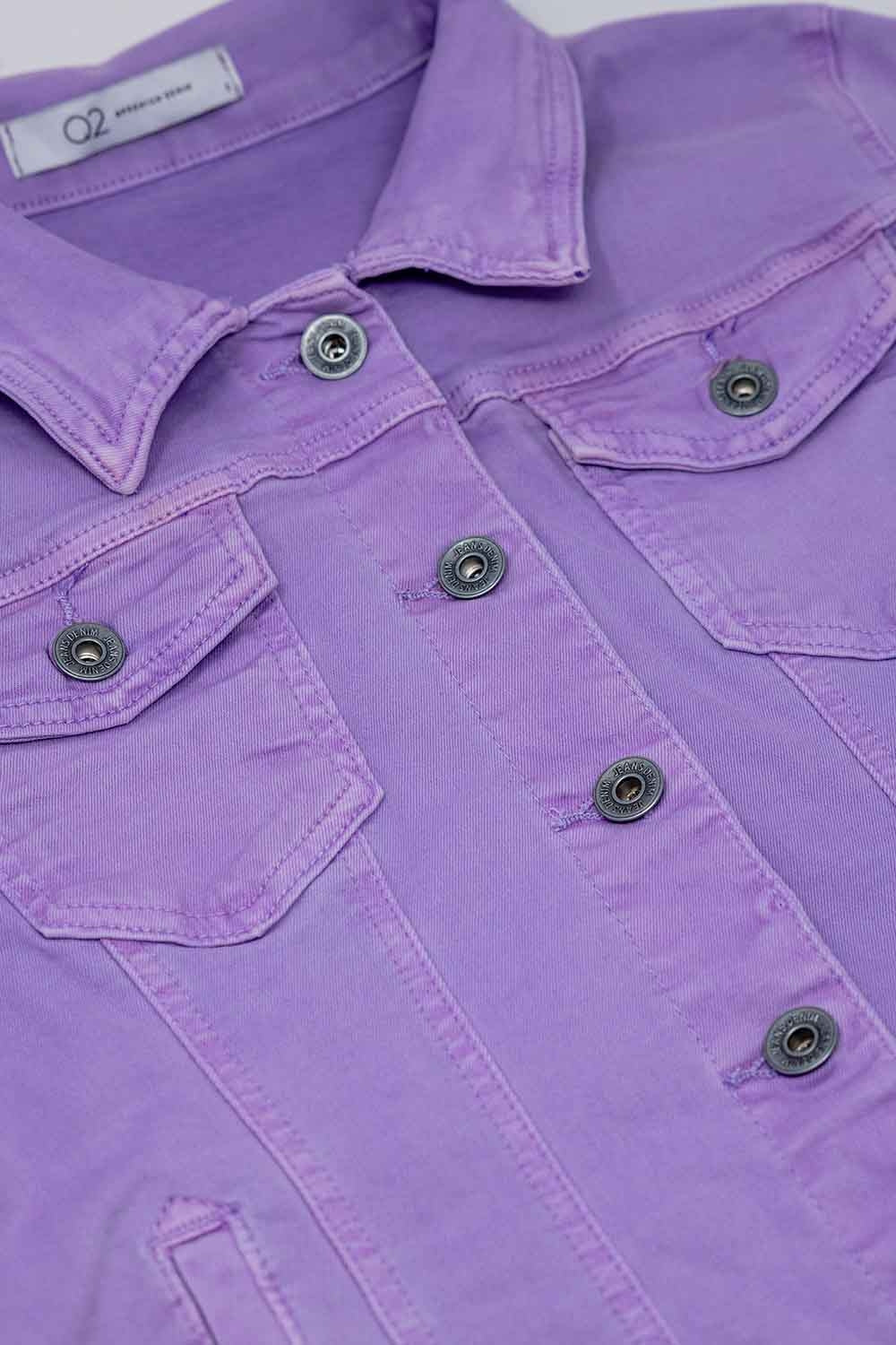 Slim Stretch Denim Jacket in Lilac