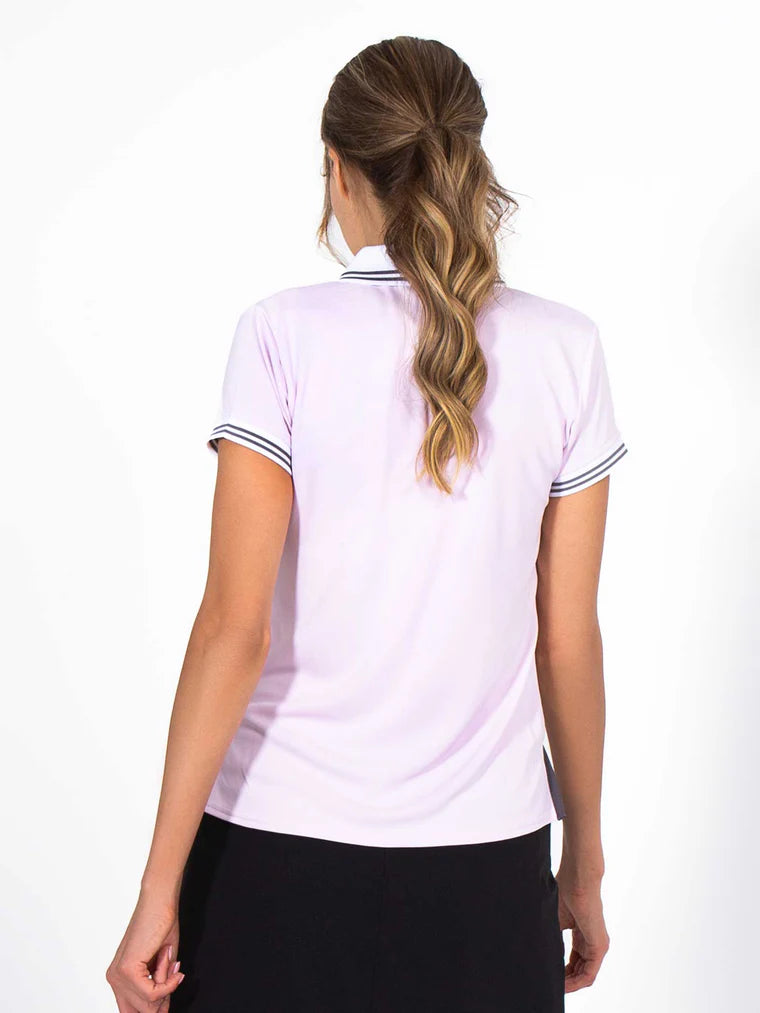 Riley Performance Short Sleeve Polo - Ice Pink/White/Onyx