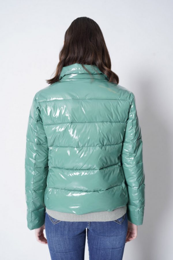 Quilted Shinny Green Down Puffer Jacket