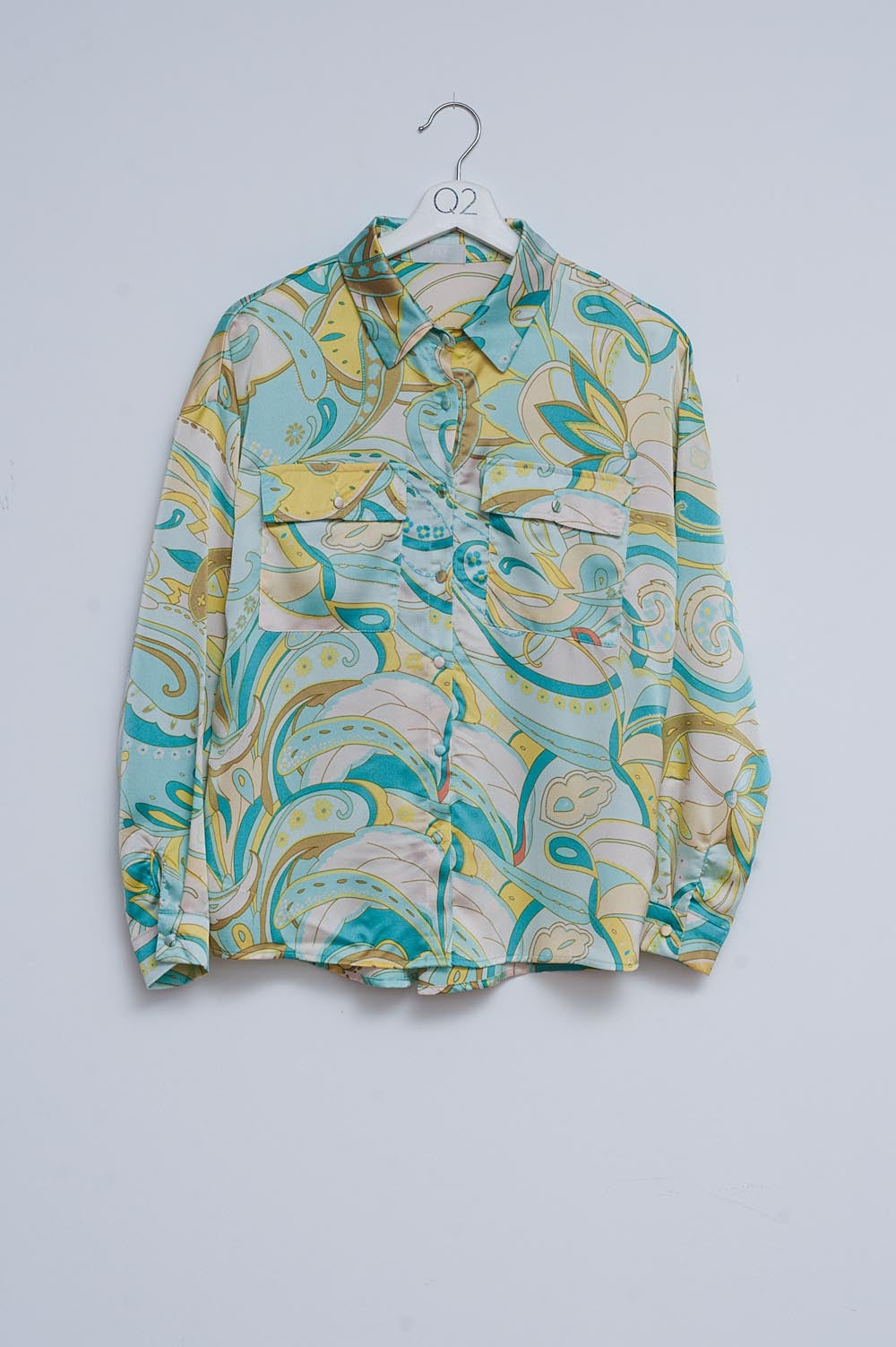 Classic Abstract Green Long Sleeves Top