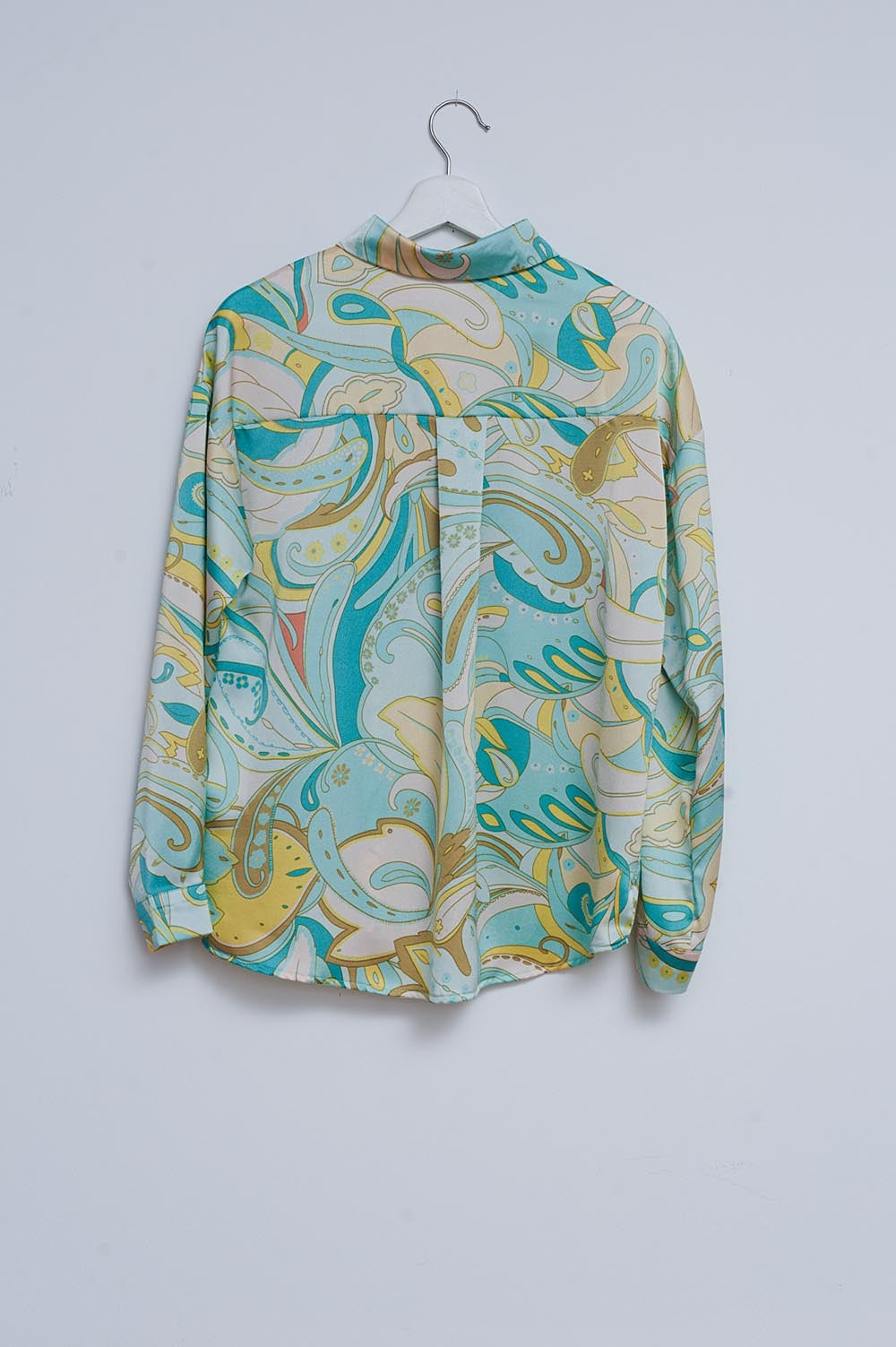 Classic Abstract Green Long Sleeves Top