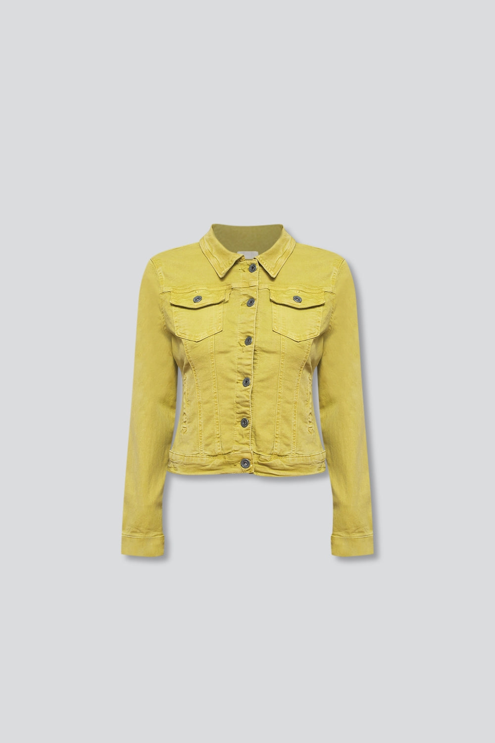 Slim Denim Trucker Jacket in Acid Lime