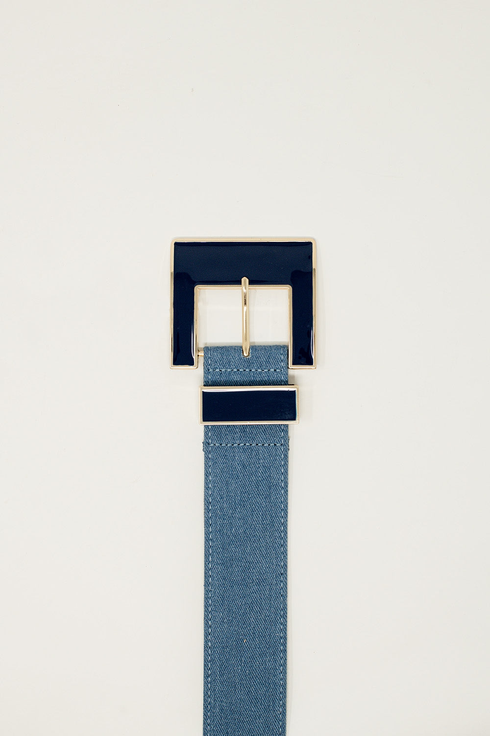 Square Buckle Belt in Light Denim Color