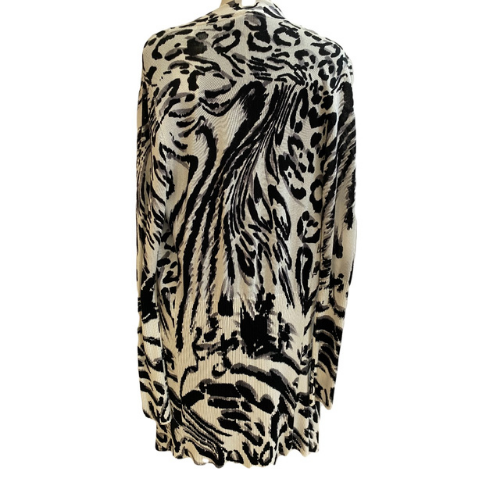 Hand Painted Grey Animal Print Cardigan