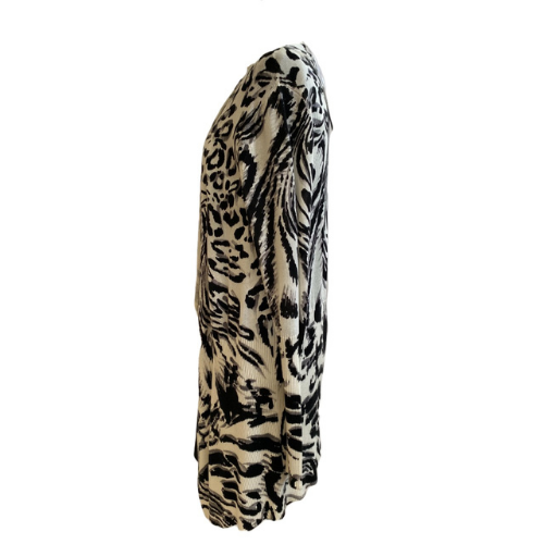Hand Painted Grey Animal Print Cardigan