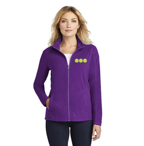 Ladies Full-Zip Microfleece Jacket with Embroidered Pickleball Logo