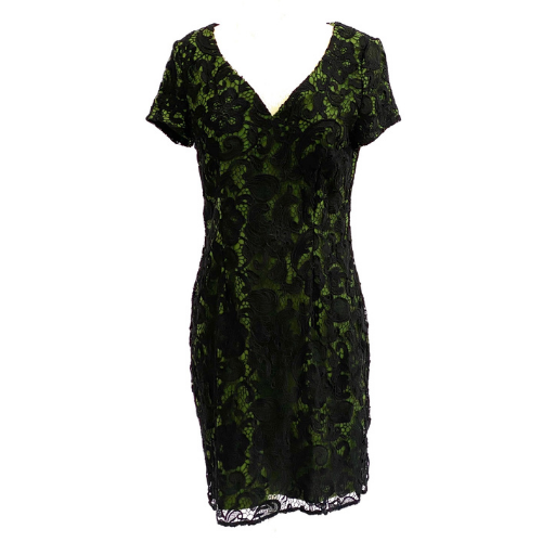 Black Lace Overlay Colored Dress