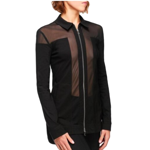 Emma Mesh Panel Versatile Long-Sleeve Athleisure Top in Supersoft European Jersey