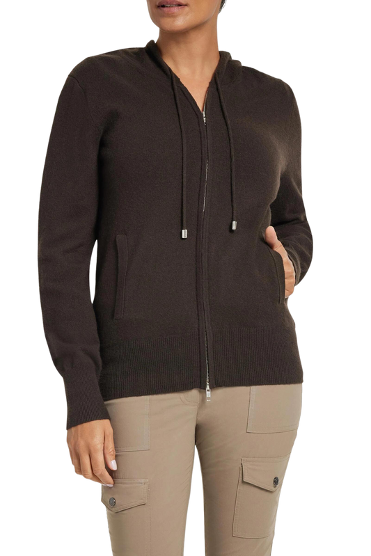 Suzie Cashmere Hoodie in Brown