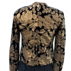 Bronze Sequin Jacket for a Festive Velvet Gala