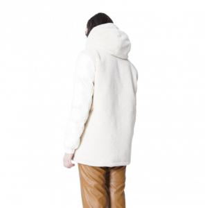Sherpa-Puffer Long Jacket with Hood