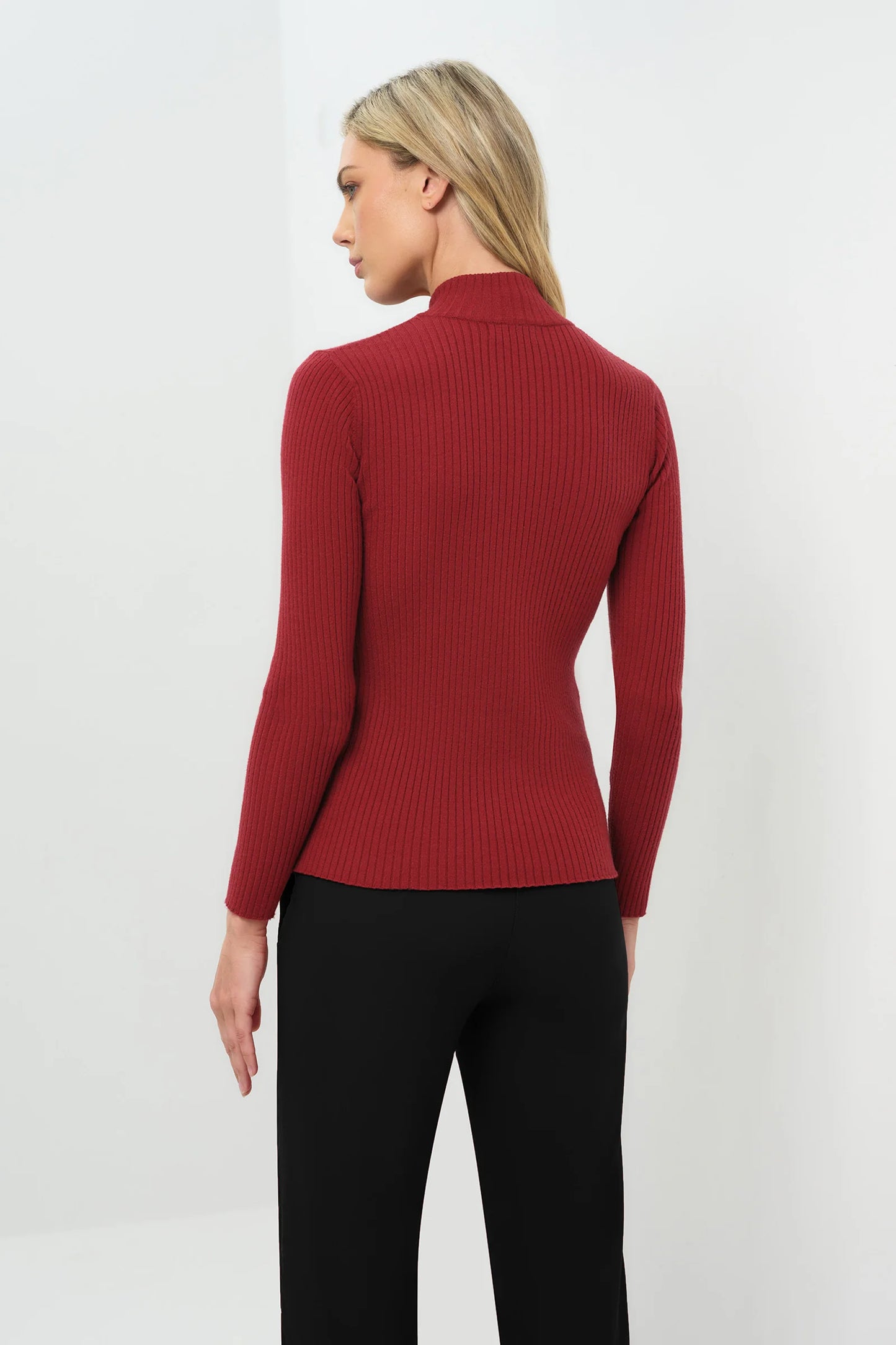 Charlize Sweater Top in Crimson