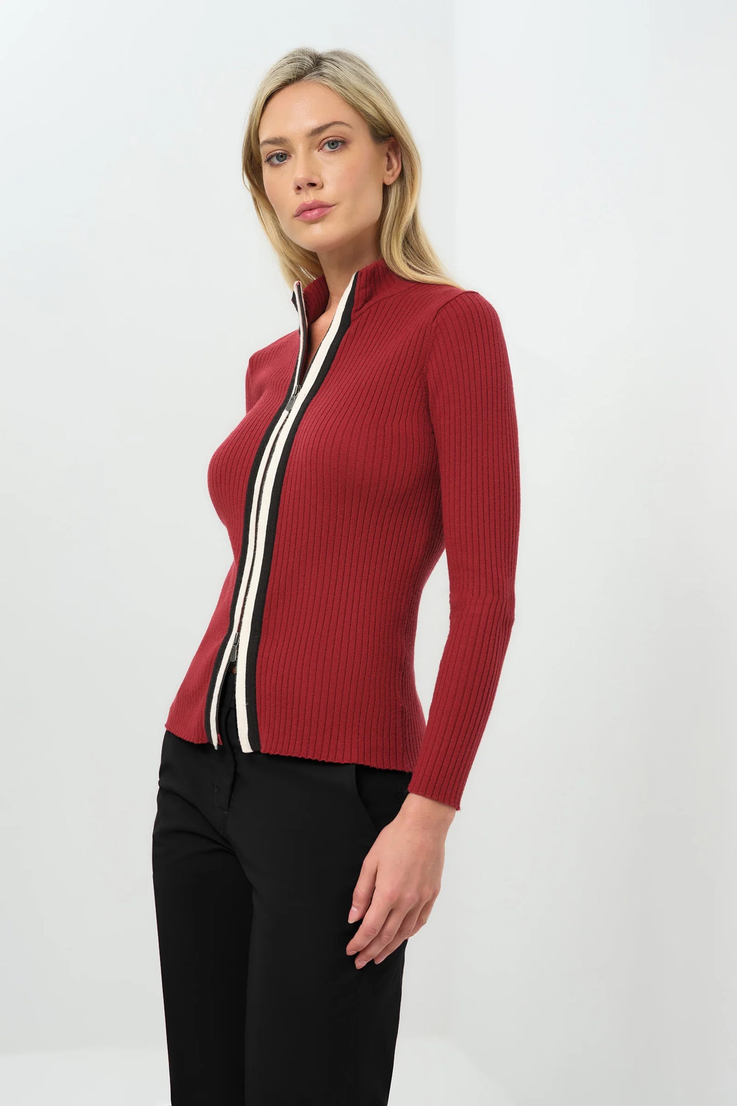 Charlize Sweater Top in Crimson