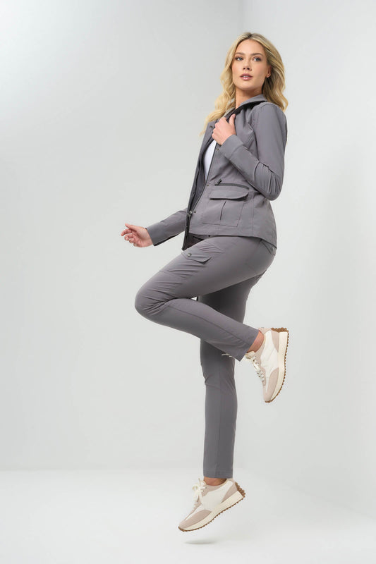 The Kate Skinny Cargo Pant in Grey