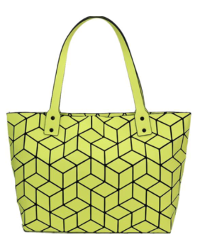 Matt Lime Slanted Geo Tote HandBags