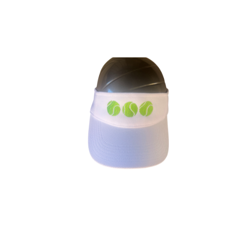 White Tennis Visor with Embroidered Logo