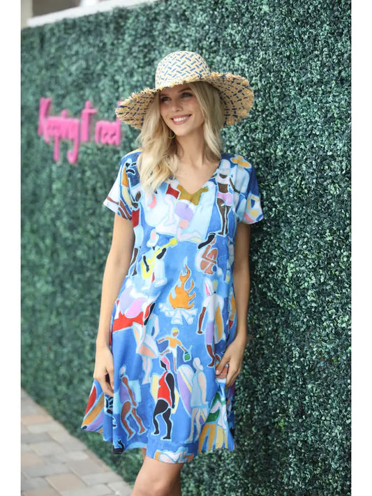 Blue Sunbathers Dress
