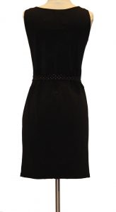 Black Parisian 2-Piece Sleeveless Dress Featuring a Mesh Neck-Tie Crop Top