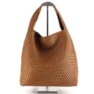 Woven Hobo Handbag with Cosmetic Pouch