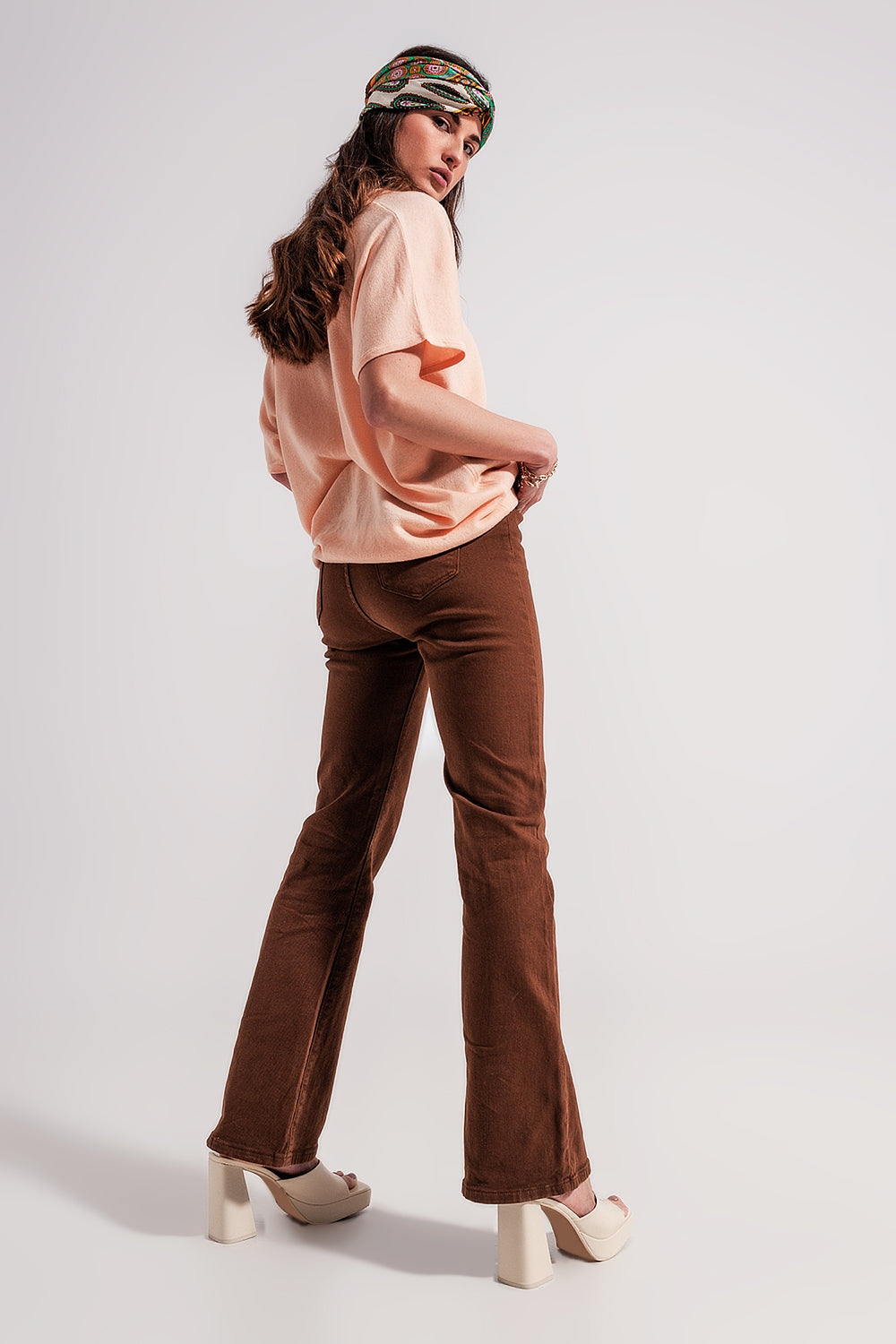 Chocolate High Waist Flared Jeans