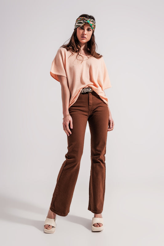 Chocolate High Waist Flared Jeans