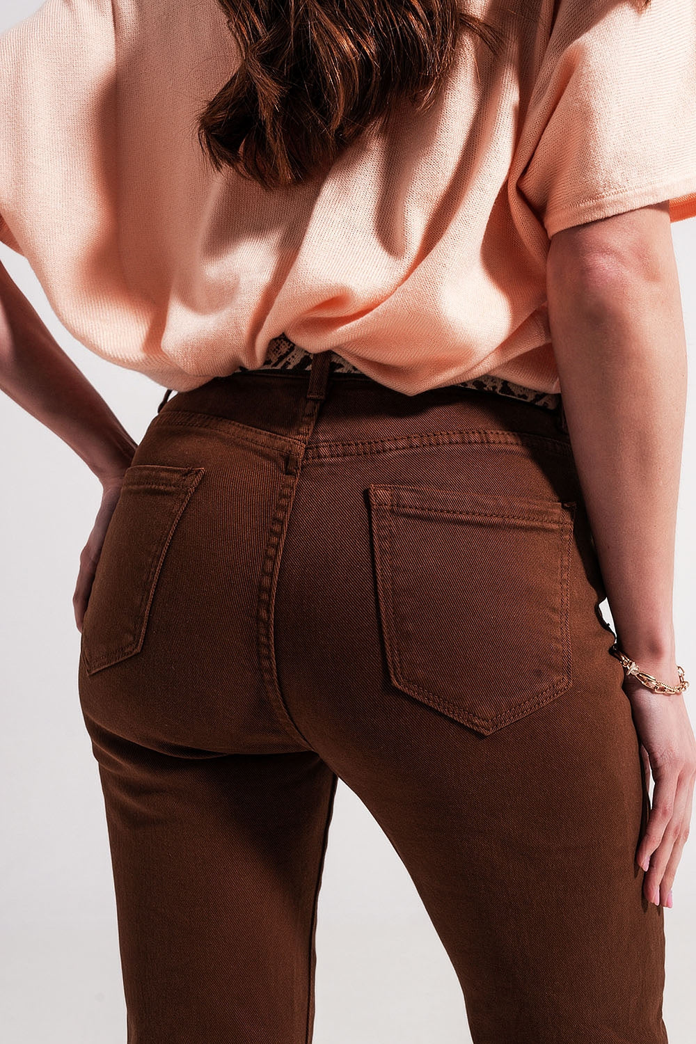 Chocolate High Waist Flared Jeans