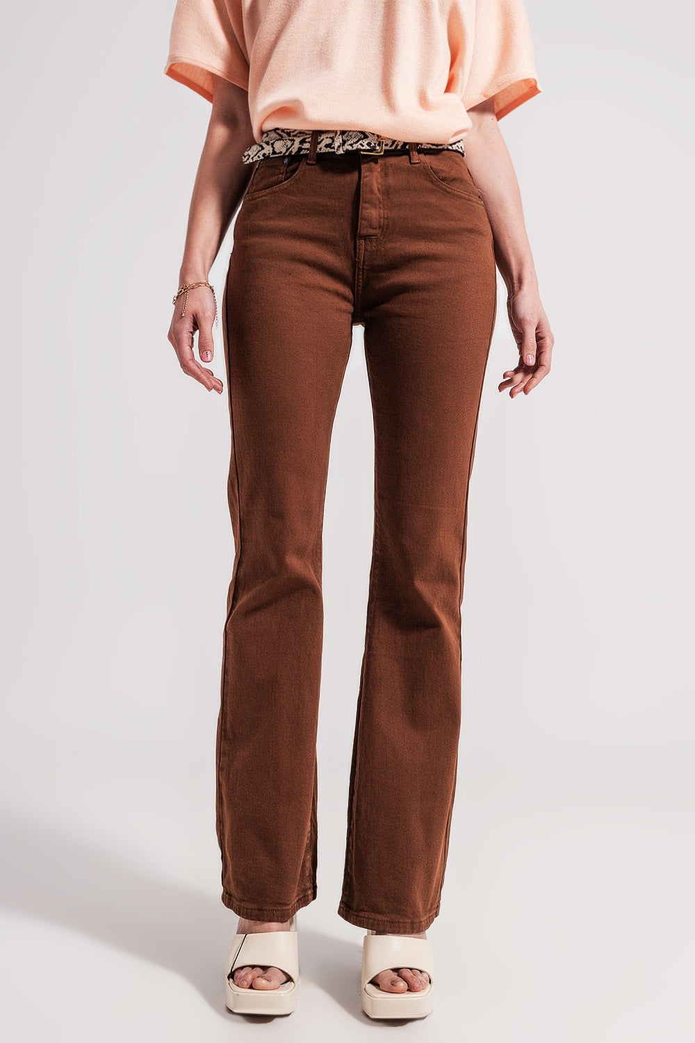 Chocolate High Waist Flared Jeans