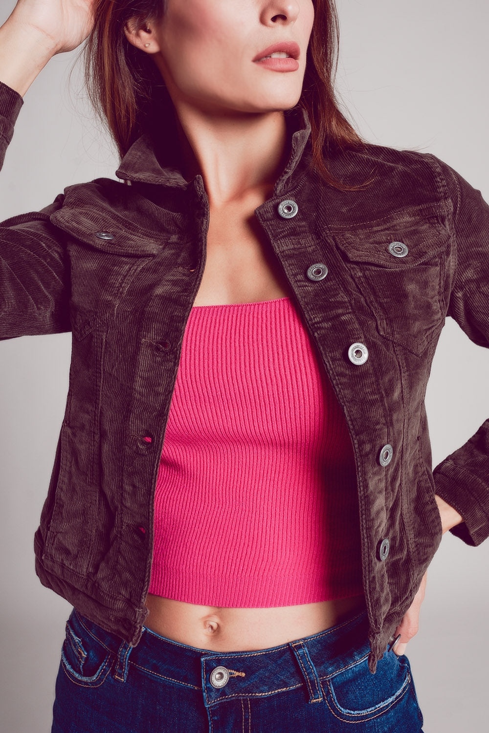 Dark Brown Corduroy Jacket
