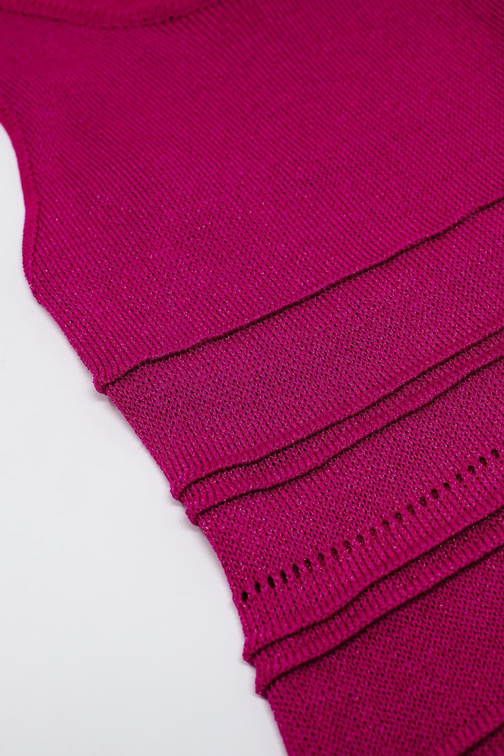 Fuchsia Crochet Sleeveless Knitted Dress