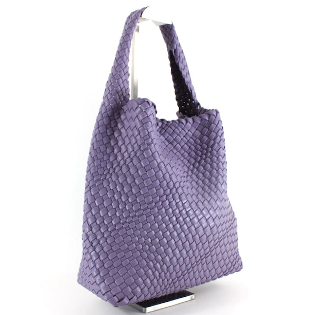 Woven Hobo Handbag with Cosmetic Pouch