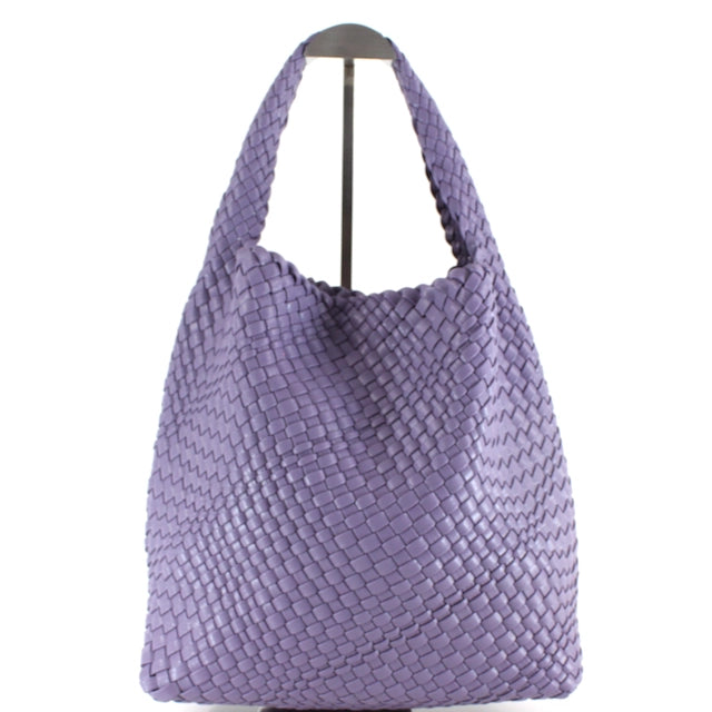 Woven Hobo Handbag with Cosmetic Pouch