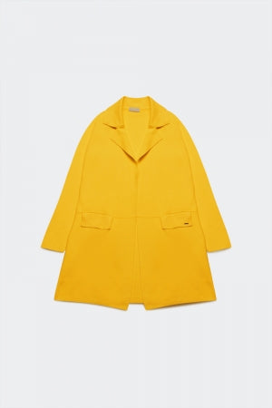 Oversized Collar Maxi Cardigan in Yellow