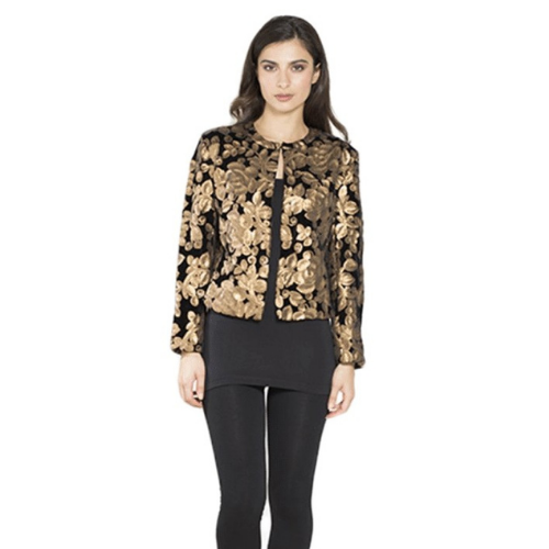 Bronze Sequin Jacket for a Festive Velvet Gala