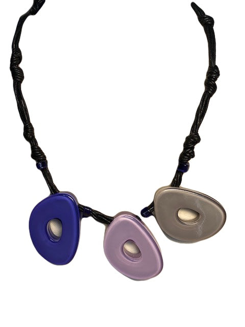 Modern Resin Necklace - Purple