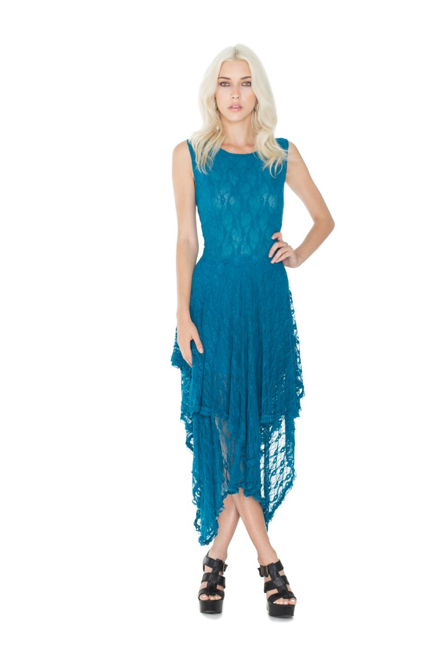 Full Lace Multi-Layered Asymmetrical Dress